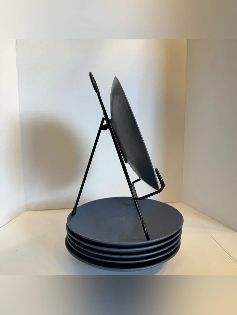 RARE Crate Barrel Craft Indigo Stoneware Coupe Salad Plate 8.5